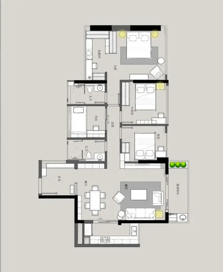 130㎡现代中式，大理石质感，现代又高档！